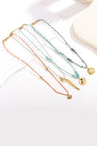 Layered Braided Cord Charm Necklace Set