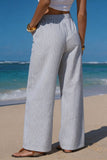 Drawstring Pocket Striped Pants