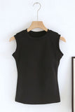 Ribbed Round Neck Sleeveless Tank