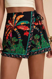 Wrap-Style Printed Skirt Shorts