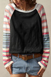 Contrast-Striped Long Sleeve Top