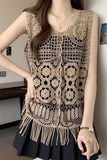 Sleeveless Crochet Fringe Tank