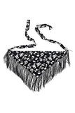 Paisley Print Fringe Tie Waist Wrap