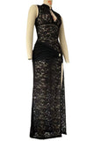 Elegant Lace Slit Maxi Dress