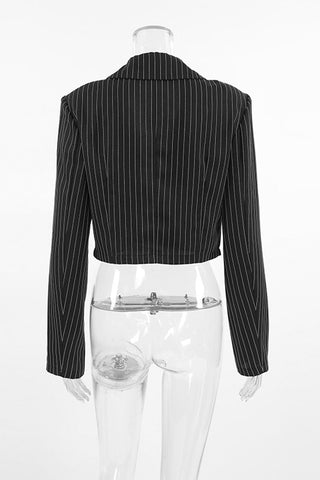 Pinstripe Cropped Blazer