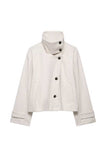 Stand-Collar Button-Front Jacket