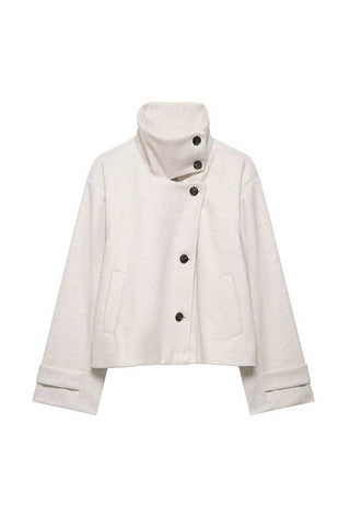 Stand-Collar Button-Front Jacket
