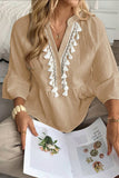 Ruffle Hem Button Blouse