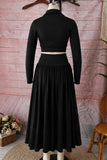 Zip-Front Crop Top and Maxi Skirt Set