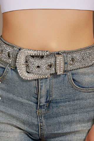 Rhinestone Buckle Belt