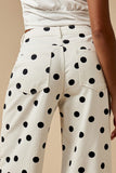 Polka Dot Wide-Leg Jeans