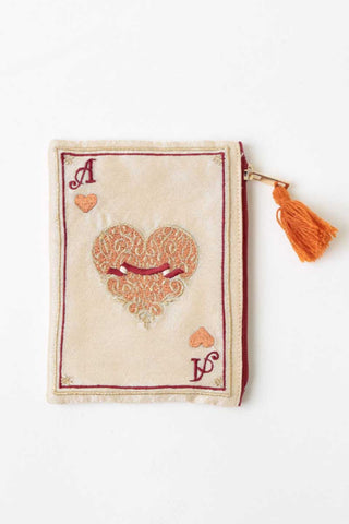 Embroidered Playing Card Pouch