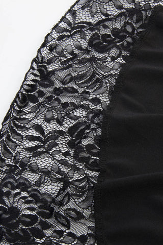 Ruched High-Waist Lace Trim Midi Skirt