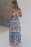 Floral Tiered Spaghetti Strap Maxi Dress