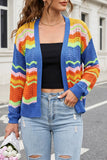Colorblock Chevron Knit Cardigan