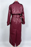 Belted Notched Collar Long Sleeve Coat