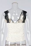 Lace-Trim Polka Dot Tank