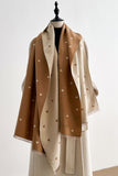 Reversible Heart Print Fringe Scarf
