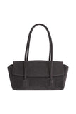 Suede Flap-Top Tote Bag