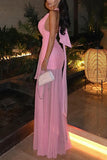 Ruched Halter Maxi Dress