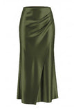 Asymmetric Wrap Midi Skirt