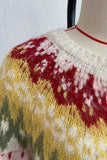 Fair Isle Knit Button-Front Cardigan
