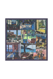 Patchwork Floral Print Square Scarf