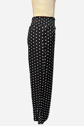 Polka Dot Wide-Leg Casual Pants