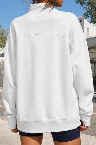 Mock Neck Drop Shoulder Sweatshirt
