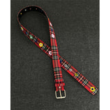 Floral Stud Plaid Belt