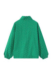 Polka Dot Half-Zip Pullover Jacket