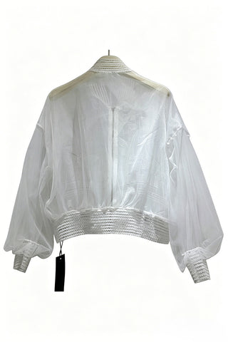 Sheer Castle Detail Bomber Jacket