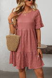 Flared Short-Sleeve Casual Dress