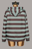 Striped Drawstring Hoodie Sweatshirt
