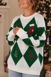 Argyle Holiday Graphic Crew Neck Sweater