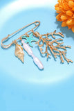 Tone Coral Starfish Charm Brooch