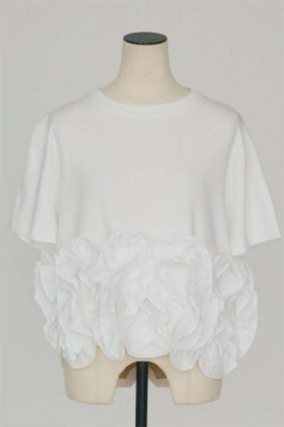 Ruffle-Accented Casual T-Shirt