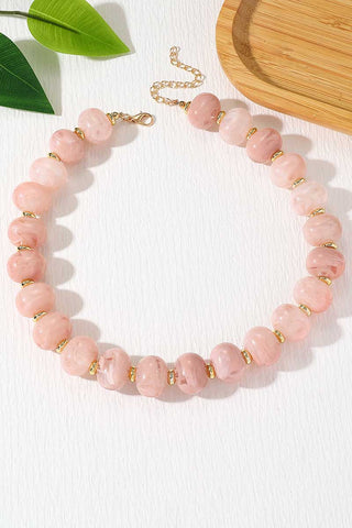 Polished Beaded Statement Necklace
