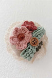 Floral Crochet Lace and Plaid Brooch
