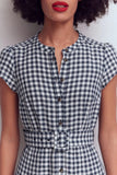 Belted Button-Front Midi Dress