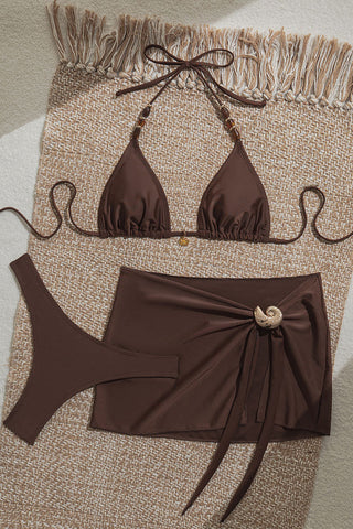 Stylish Bikini Set with Wrap Skirt