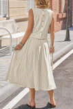 Striped Sleeveless Skirt Set