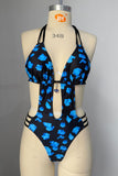 Cutout Print One-Piece Swimsuit