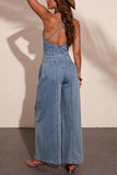 Spaghetti-Strap Wide-Leg Jumpsuit