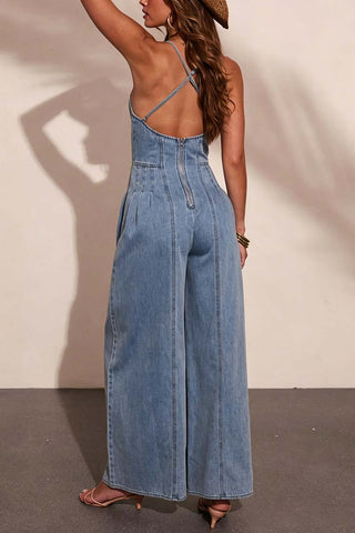 Spaghetti-Strap Wide-Leg Jumpsuit
