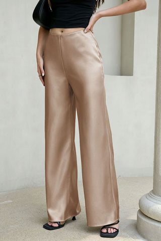 High-Waist Wide-Leg Casual Pants