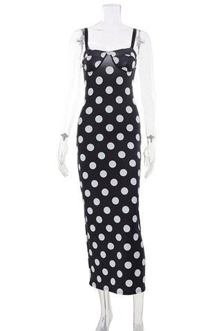 Polka Dot Bodycon Midi Dress