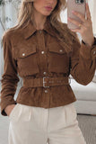 Belted Suede Utility Jacket