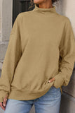 Mock Neck Drop Shoulder Sweatshirt