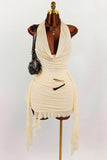 Draped Halter Mini Dress